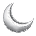 Silver Crescent Moon Foil Balloon 35" - bubblegum market
