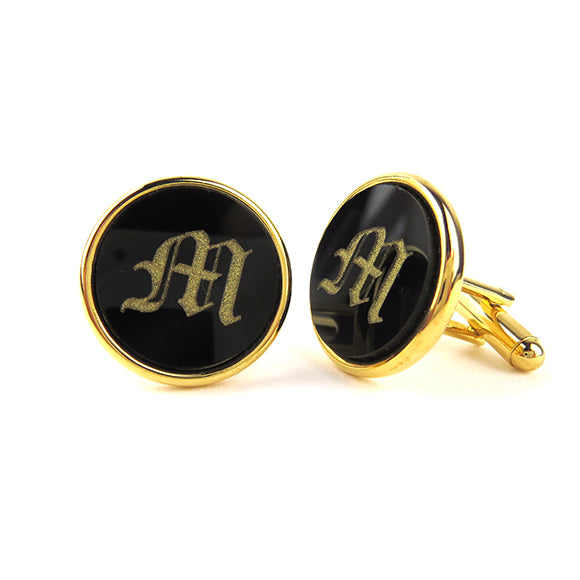 Moon and Lola - Single Letter Old English Acrylic Cuff Links