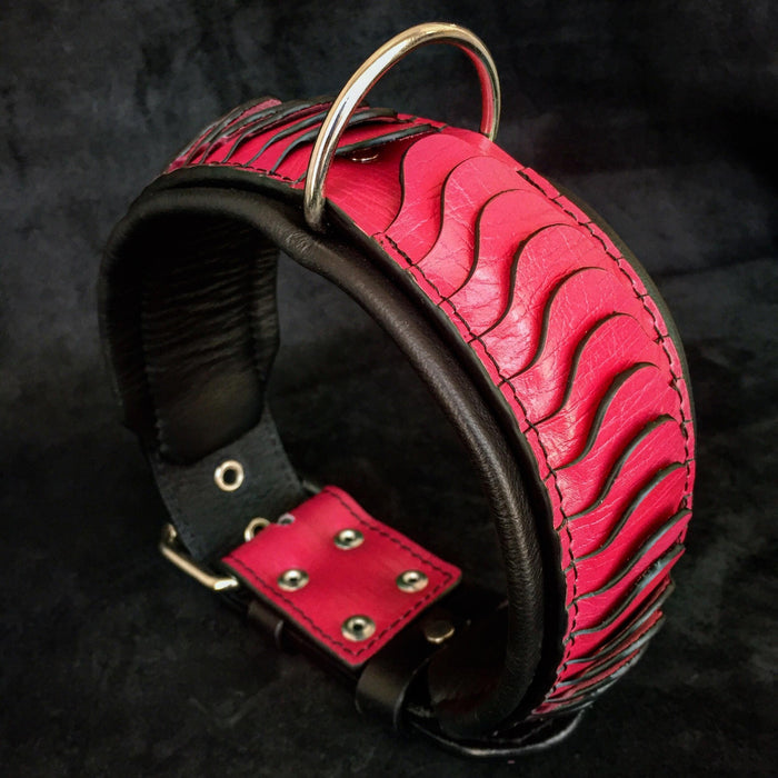Bestia Dog Gear Spine Padded Leather Dog Collar
