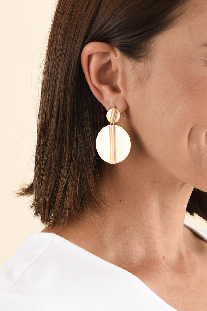 Tito Gold Circle Drop Earrings