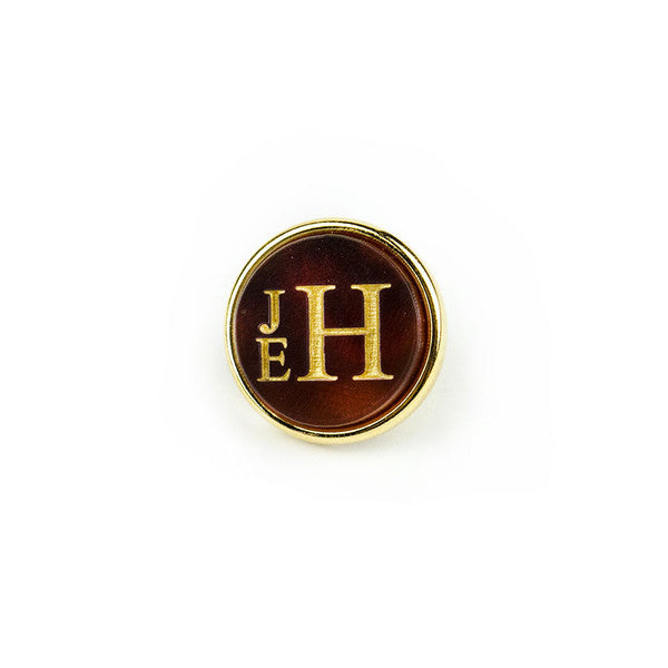 I found this at #moonandlola! - Lapel Pin Stacked Block Monogram