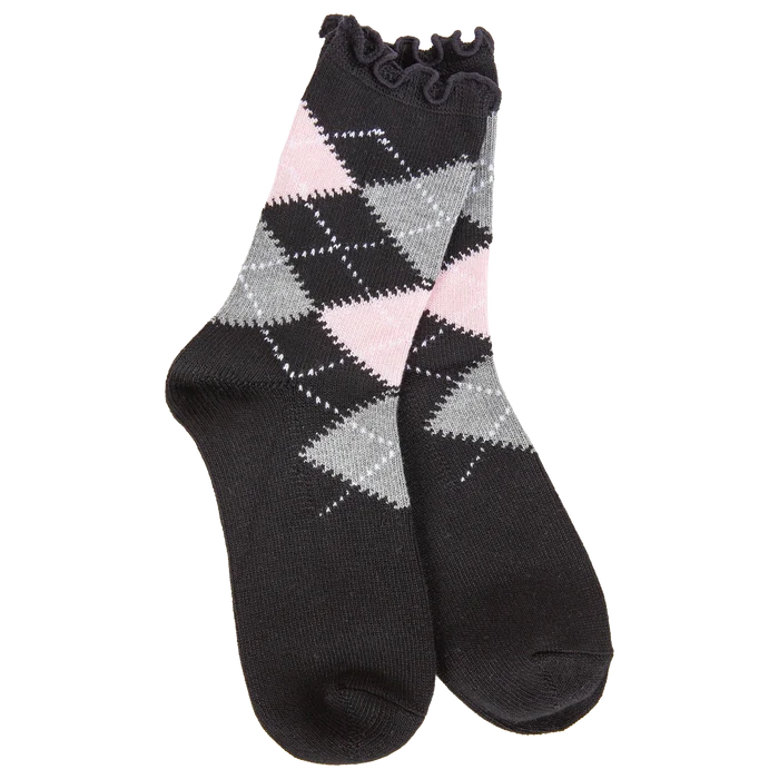 Weekend Argyle Ruffle Mini Crew